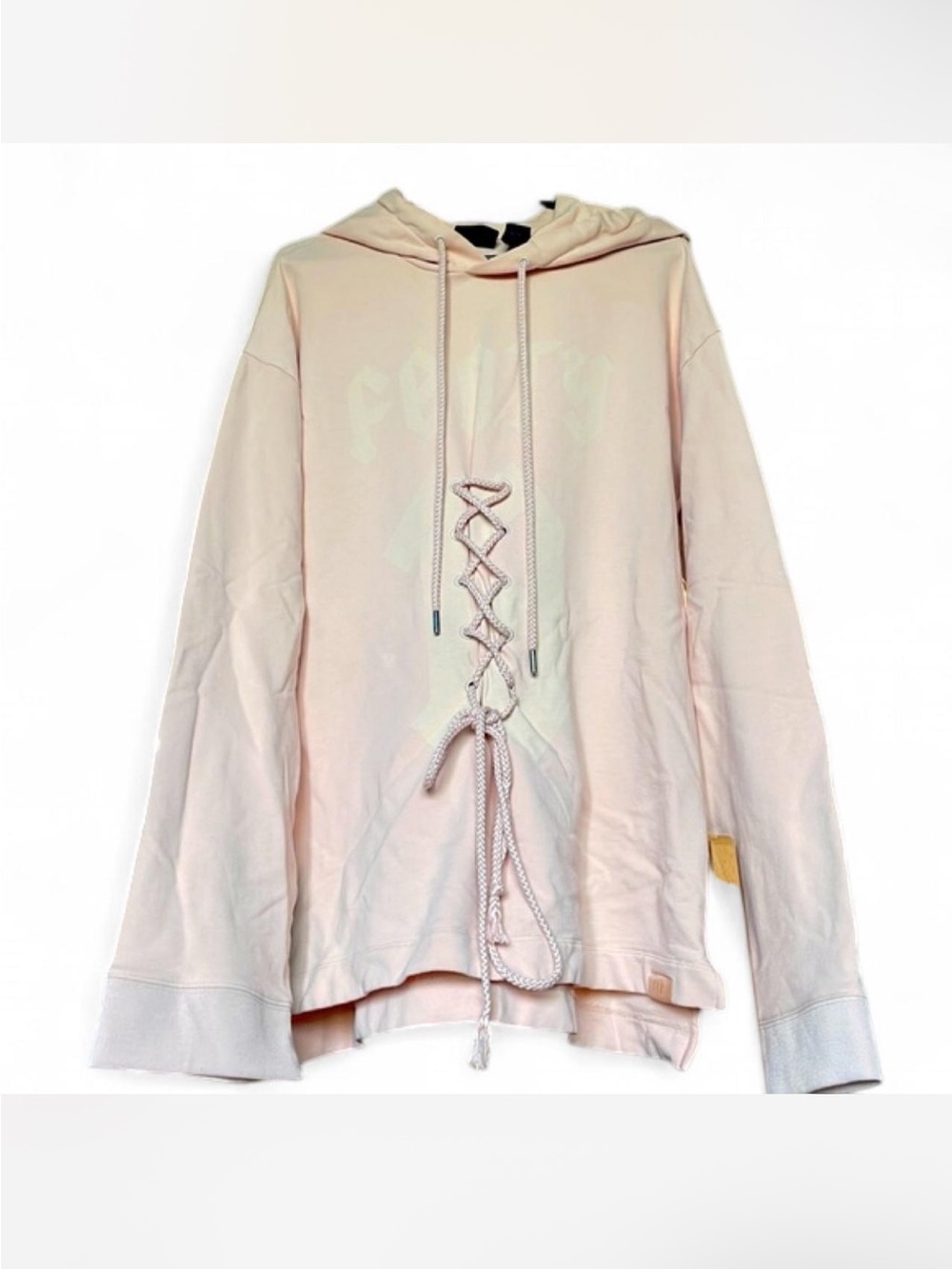 Puma Fenty By Rihanna Oversized Pink Lace Up Hoodie